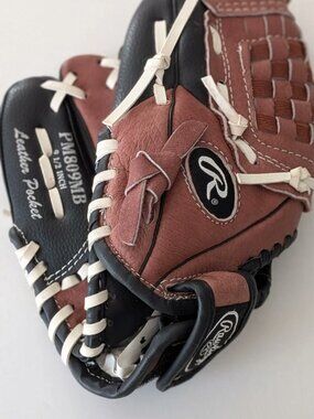 Rawlings Playmaker Series Youth Baseball Glove PM809MB Black Brown Size 9.5 Inch